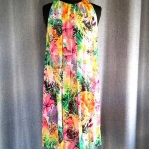 Issac Mizrahi Tropical Print Dress - Size L
